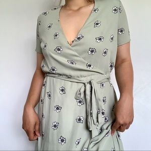 H&M Floral Mint Wrap Dress